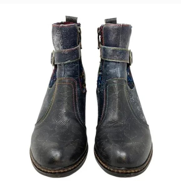 Spring Step L'Artiste Nancies Black Multi Mid Calf Boots - Size 5.5 - Picture 5 of 11